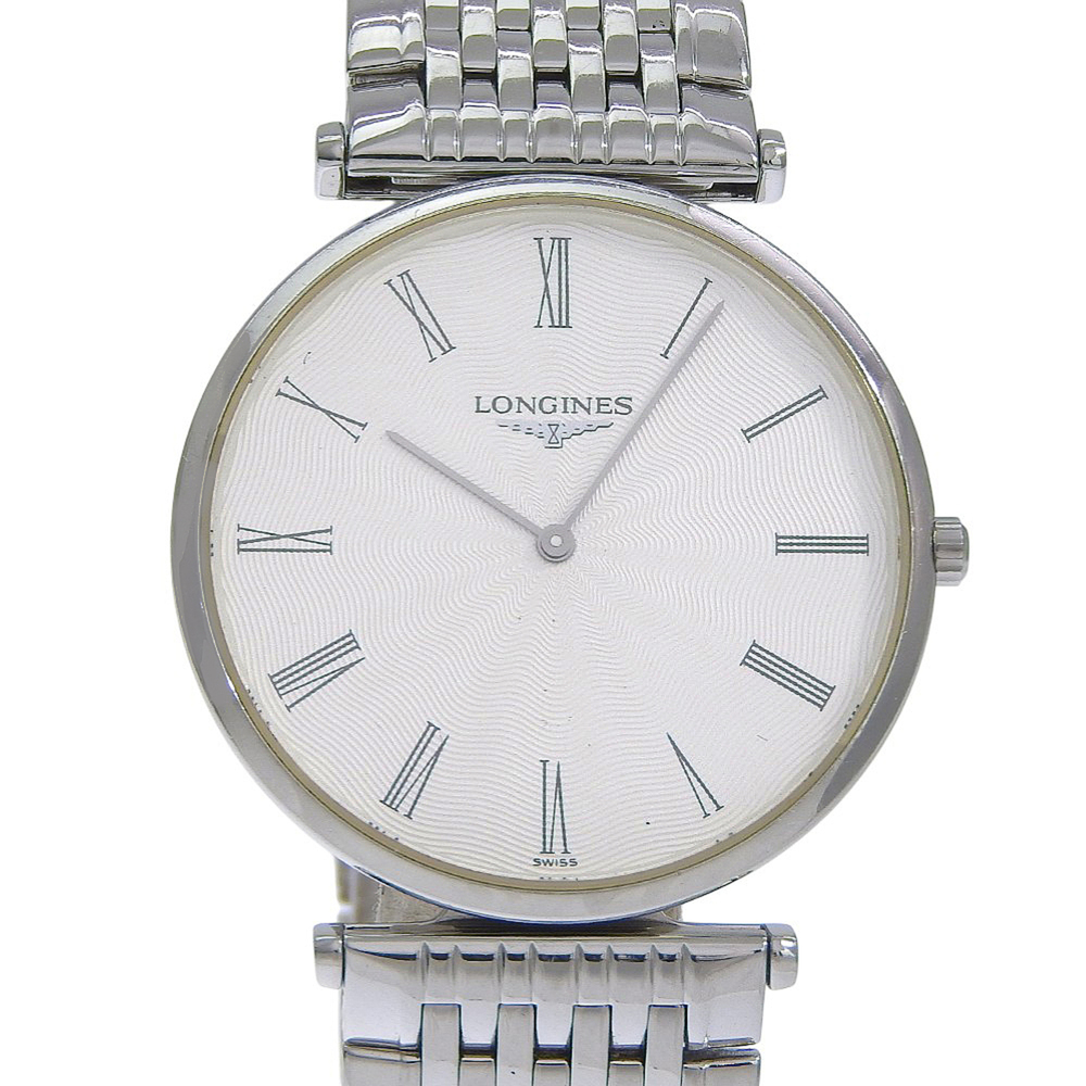 Longines LONGINES watch L4.709.4 Stainless steel silver quartz analog white d...